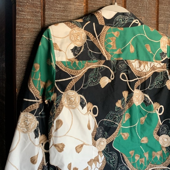 Chico’s No-Iron button up top Chicos size 0 XS equestrian preppy classic blouse - Picture 13 of 14